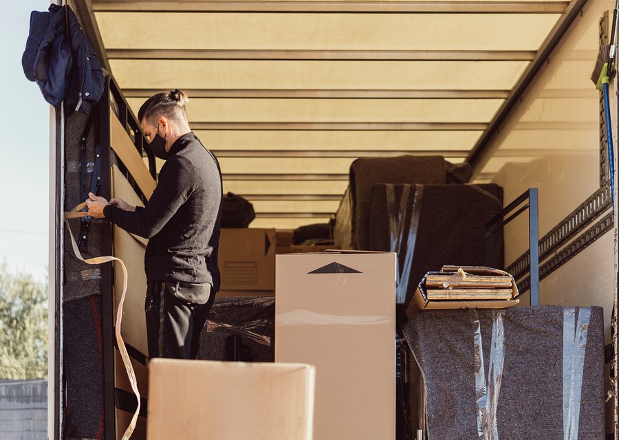 Movers loading a truck in Yonkers, New York