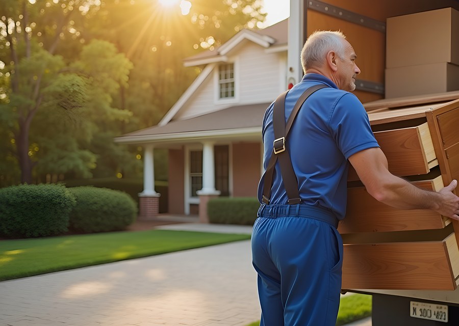 Movers loading a truck in Jackson, Mississippi