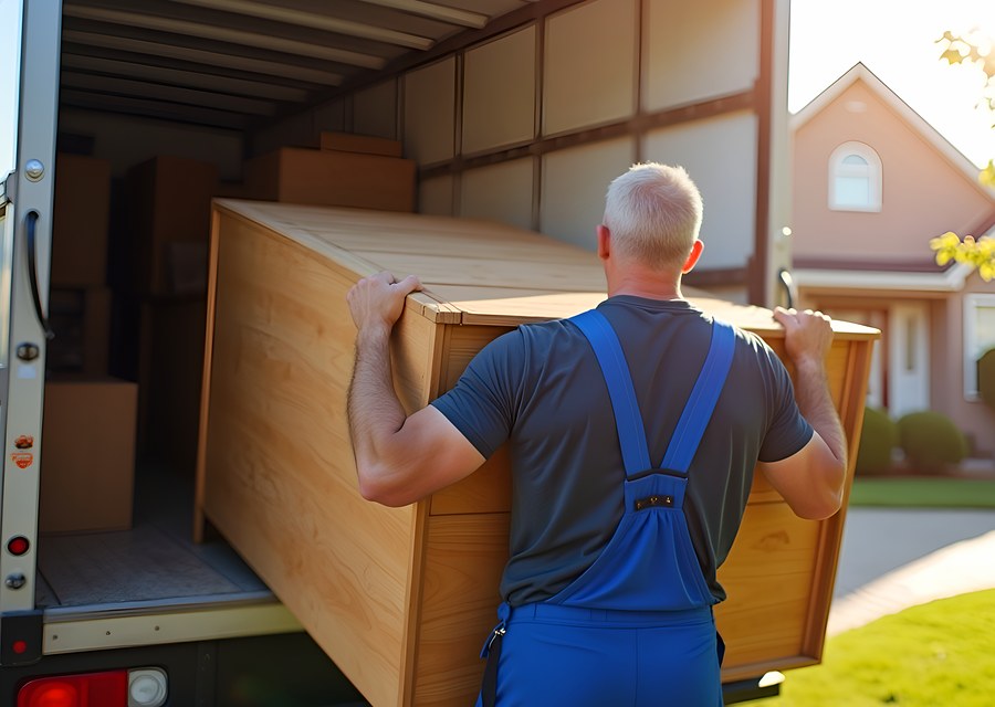 Movers loading a truck in South Fulton, Georgia
