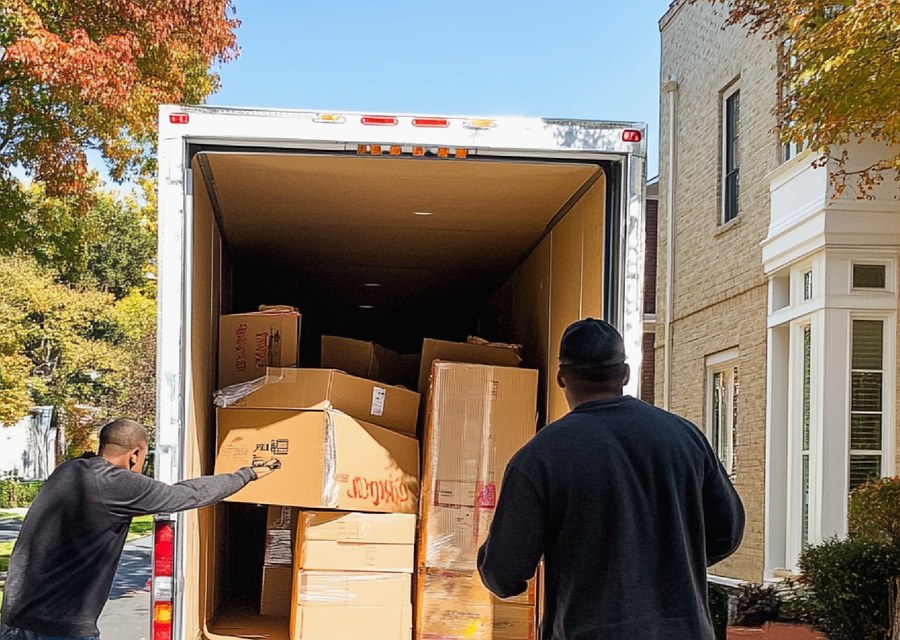 Movers loading a truck in Indianapolis, Indiana