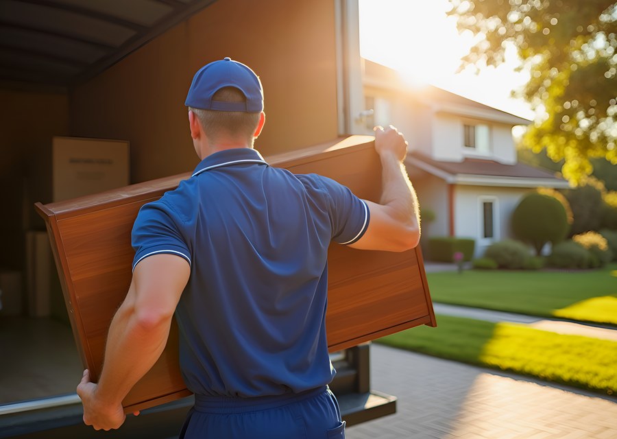 Movers loading a truck in West Fargo, North Dakota