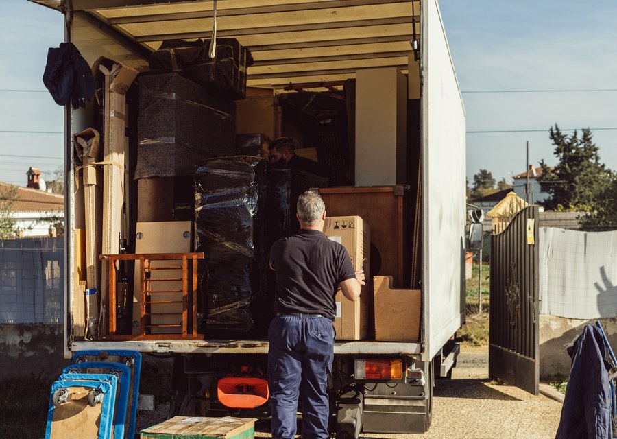 Movers loading a truck in Colorado Springs, Colorado