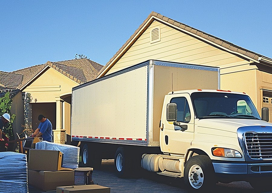 Movers loading a truck in Overland Park, Kansas