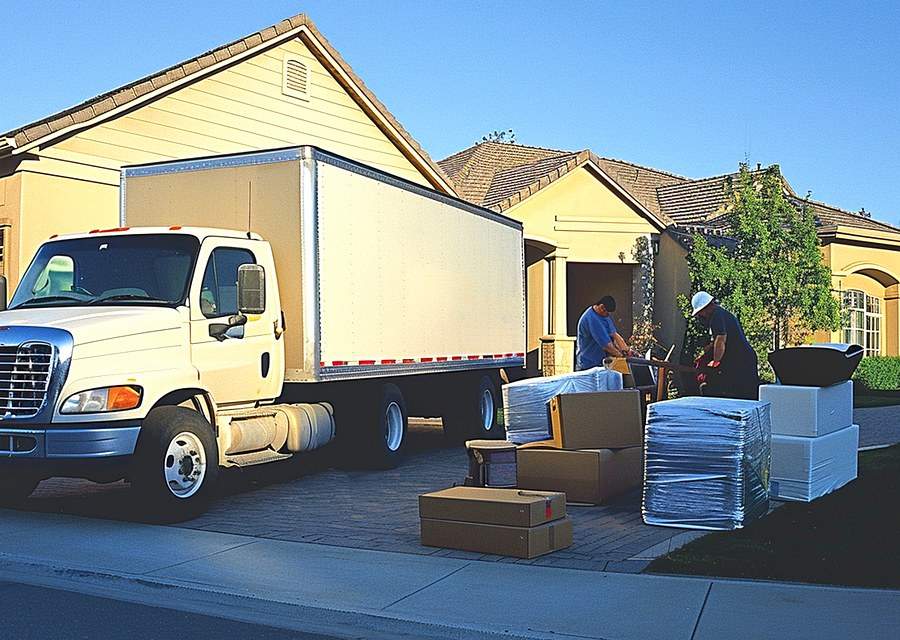 Movers loading a truck in Susquehanna, Pennsylvania