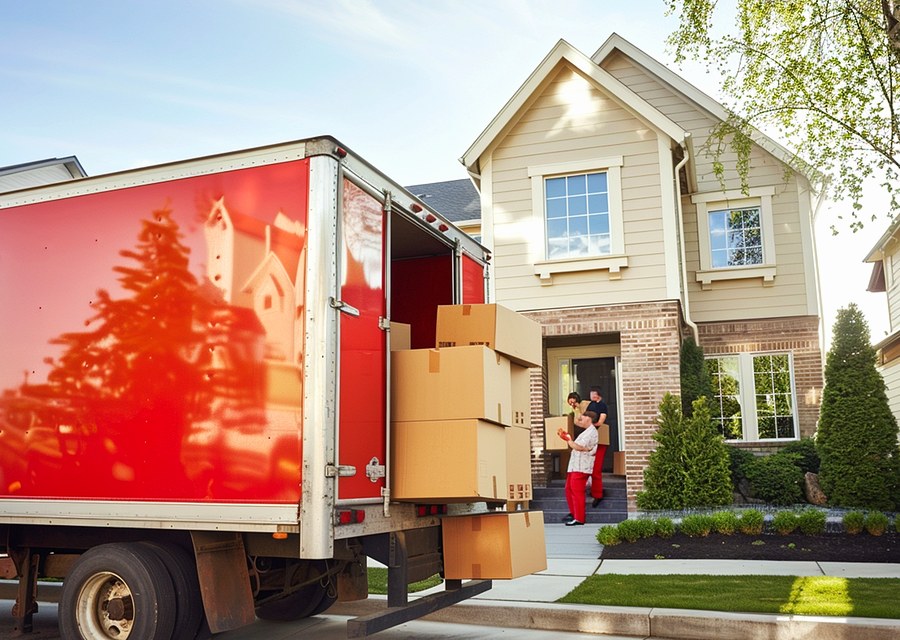 Movers loading a truck in Portland, Oregon