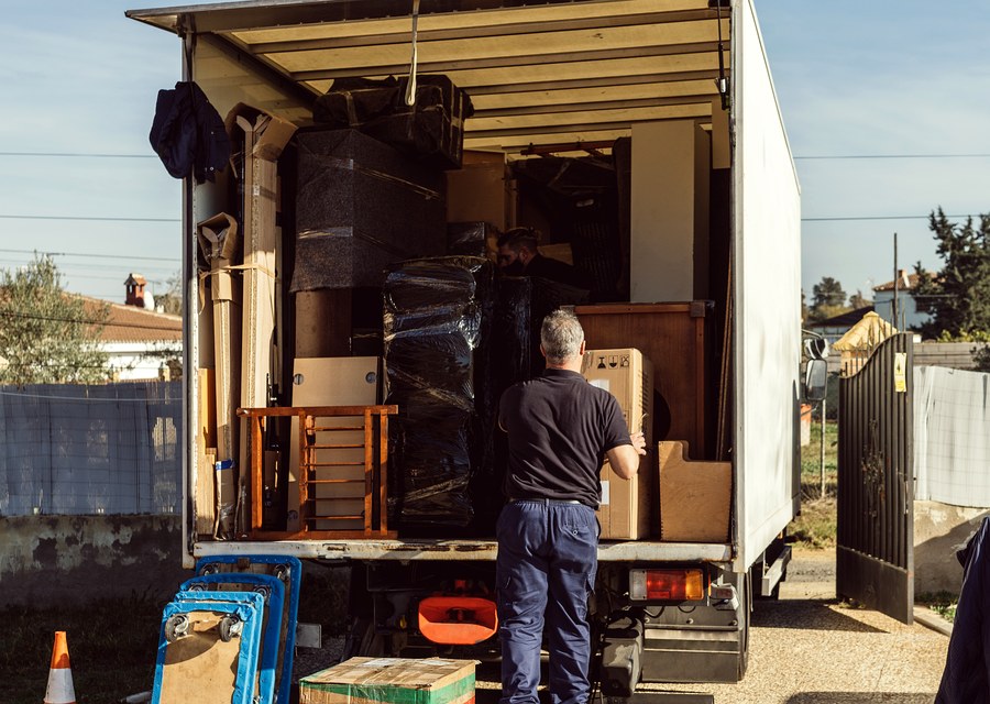 Movers loading a truck in San Antonio, Texas