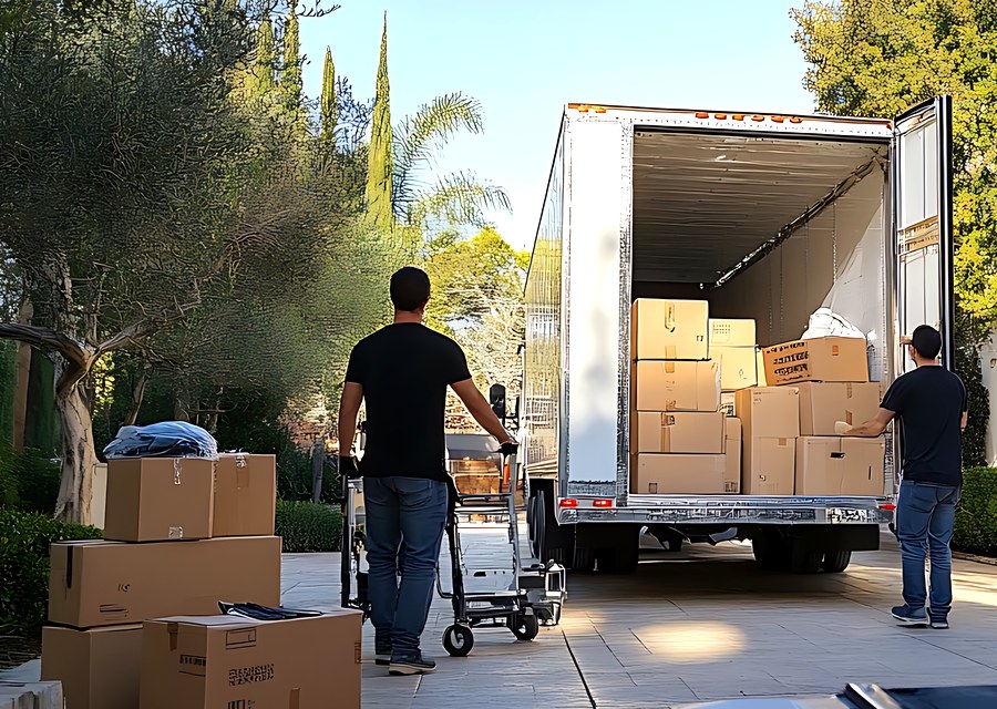 Movers loading a truck in Reno, Nevada