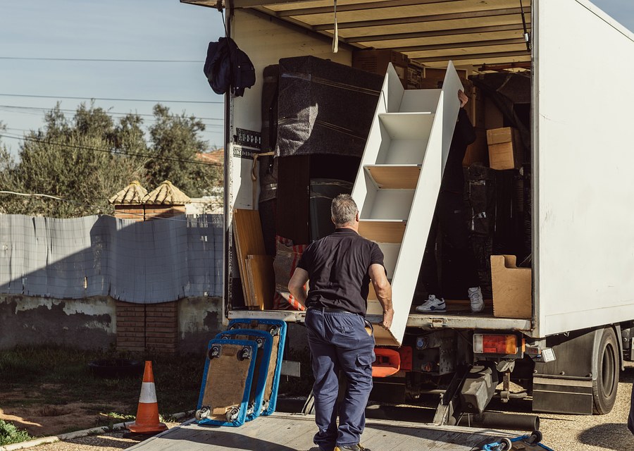 Movers loading a truck in Yonkers, New York