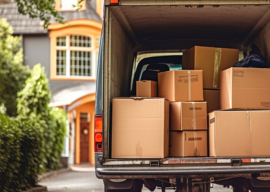 Movers loading a truck in Sterling Heights, Michigan