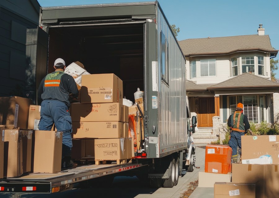 Movers loading a truck in Colorado Springs, Colorado