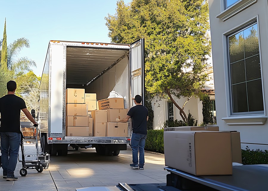 Movers loading a truck in Cleveland, Ohio