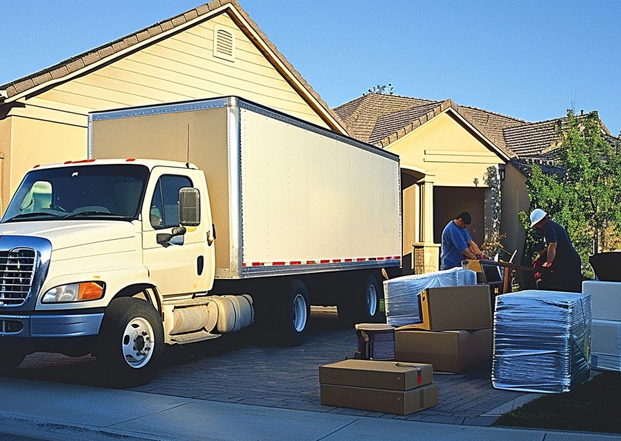 Movers loading a truck in Potomac, Maryland