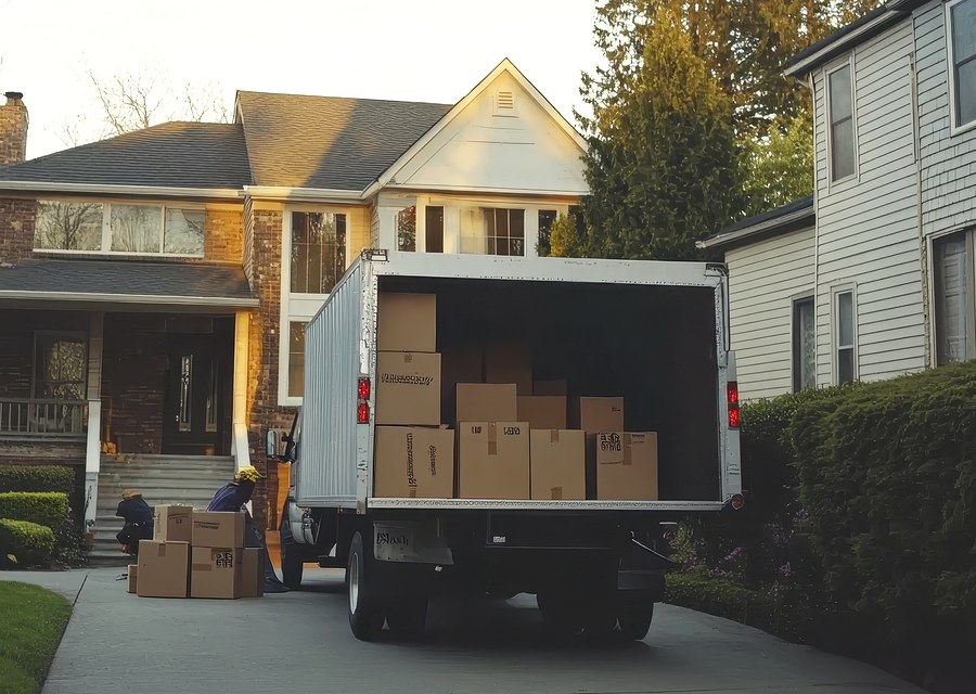 Movers loading a truck in Fargo, North Dakota