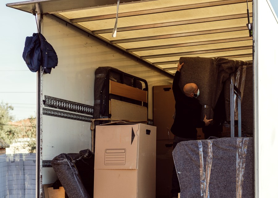 Movers loading a truck in Erie, Pennsylvania
