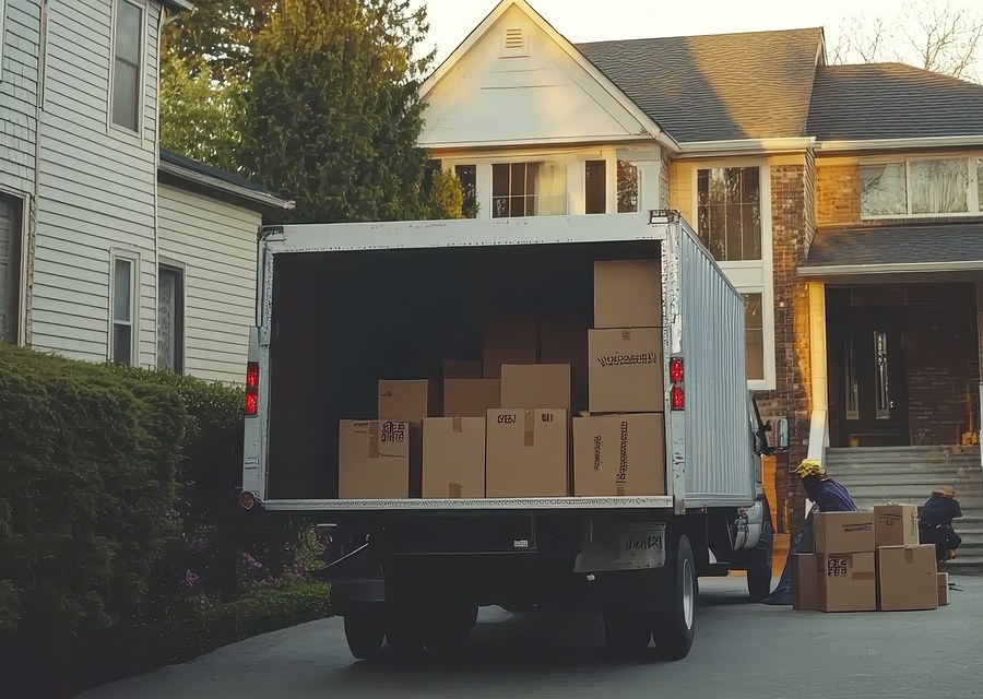Movers loading a truck in Savannah, Georgia