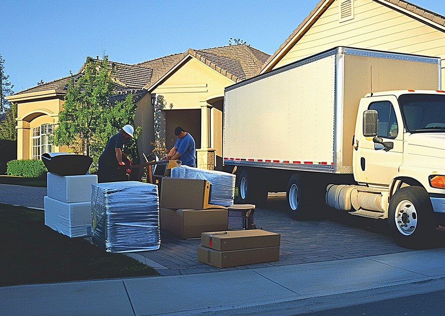 Movers loading a truck in Fort Collins, Colorado