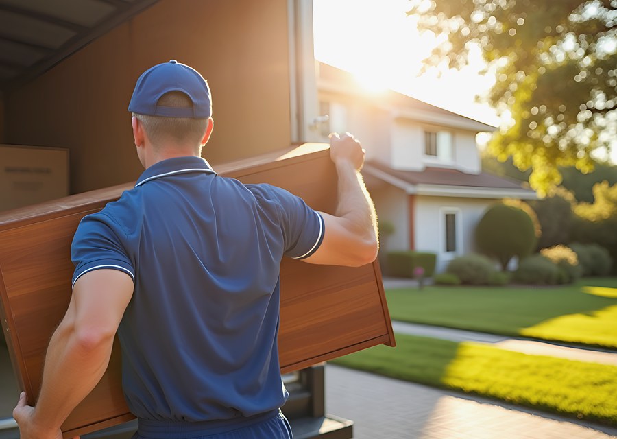 Movers loading a truck in Kansas City, Kansas