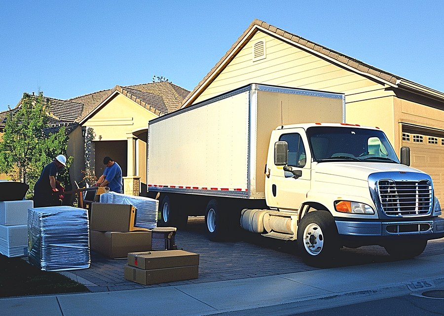 Movers loading a truck in Madison, Wisconsin