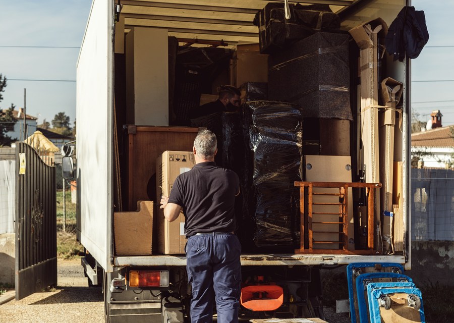 Movers loading a truck in Augusta, Georgia