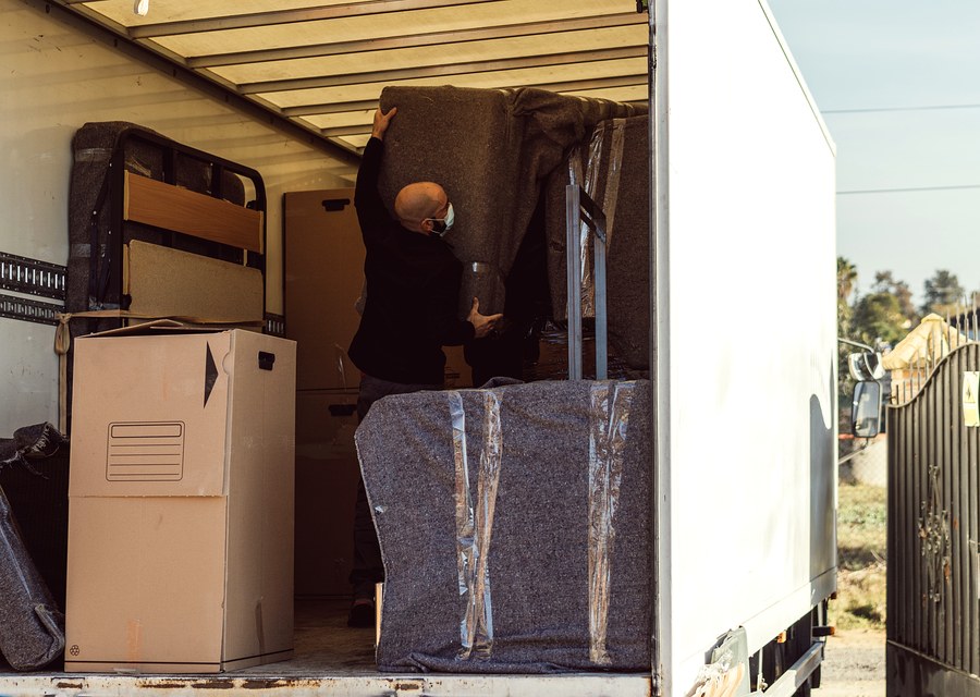 Movers loading a truck in Little Rock, Arkansas