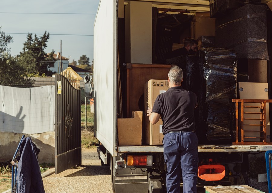 Movers loading a truck in Hillsboro, Oregon