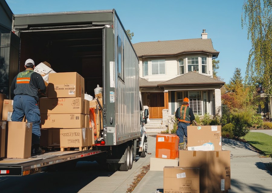 Movers loading a truck in Bear, Delaware