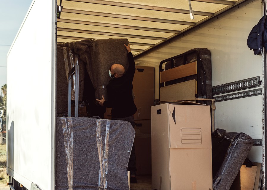 Movers loading a truck in Norfolk, Virginia