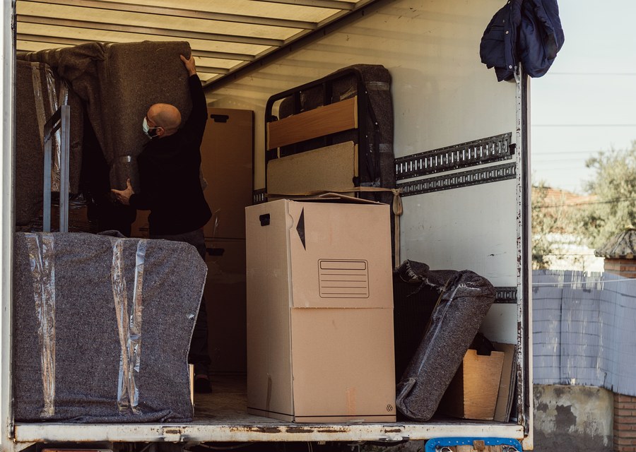 Movers loading a truck in Providence, Rhode Island