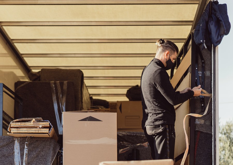 Movers loading a truck in Oklahoma City, Oklahoma