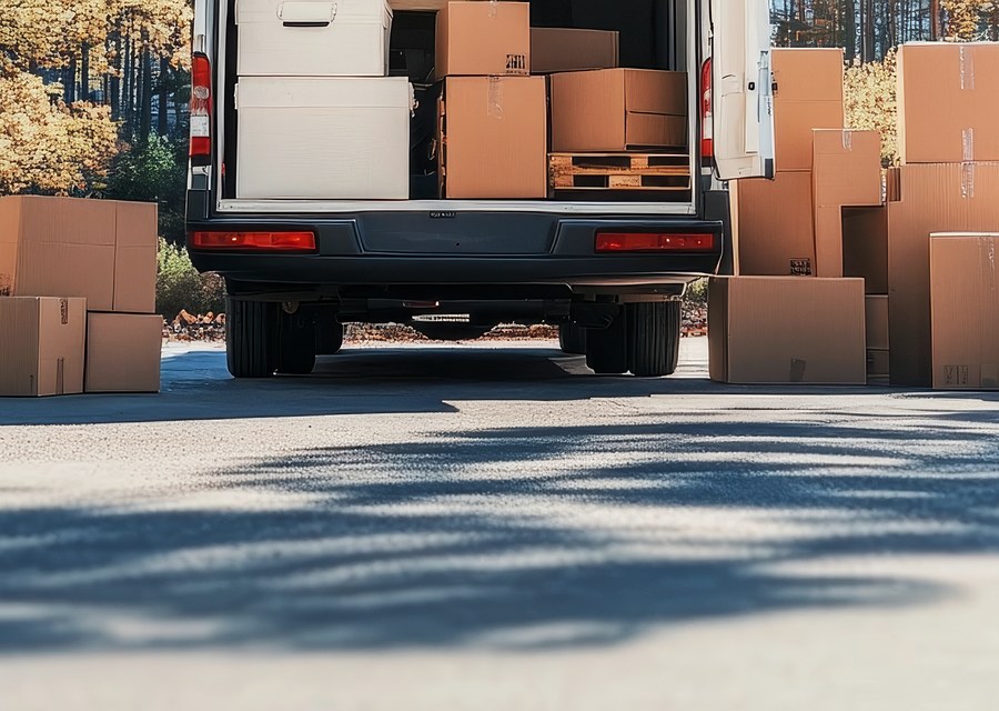 Movers loading a truck in Albuquerque, New Mexico