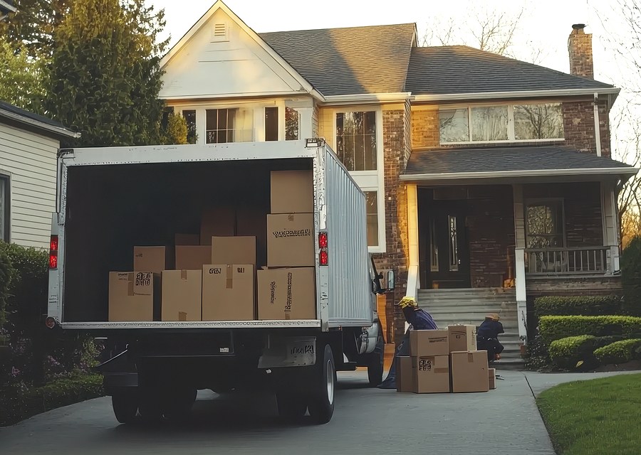 Movers loading a truck in St Paul, Minnesota