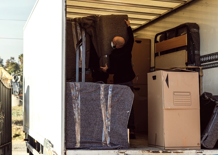 Movers loading a truck in Lawton, Oklahoma