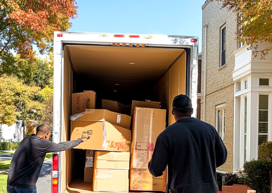 Movers loading a truck in Milwaukee, Wisconsin