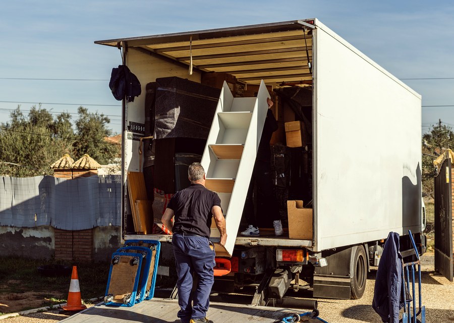Movers loading a truck in Savannah, Georgia