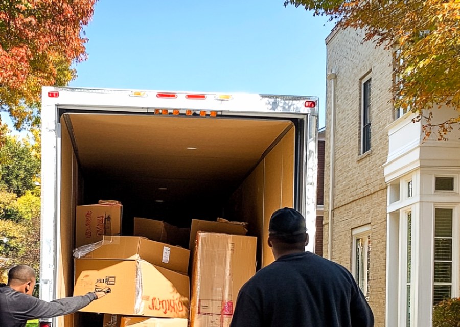 Movers loading a truck in Montgomery, Alabama