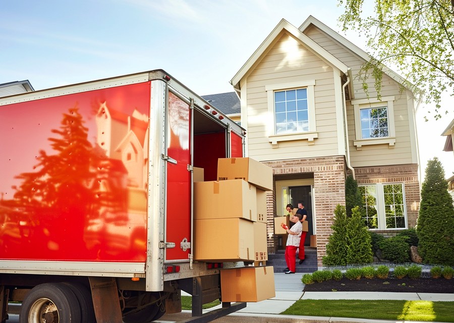 Movers loading a truck in Smyrna, Delaware