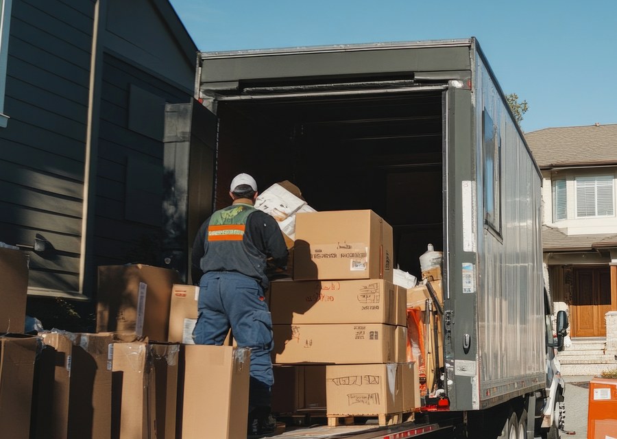 Movers loading a truck in Aberdeen, South Dakota