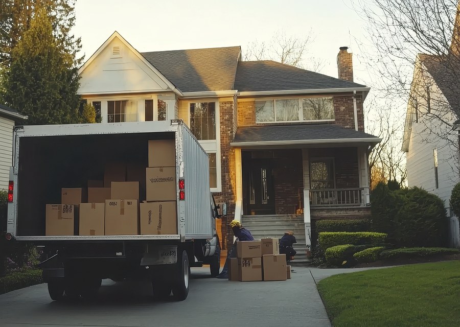 Movers loading a truck in Jacksonville, Florida