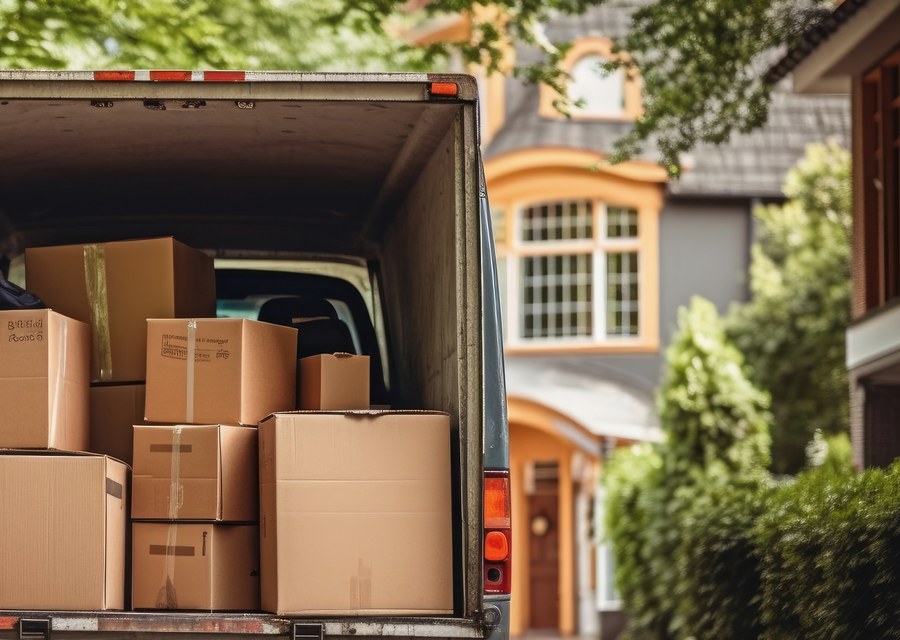 Movers loading a truck in Davenport, Iowa