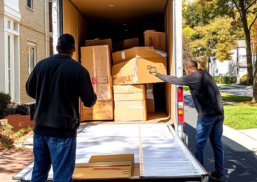 Movers loading a truck in Edison, New Jersey