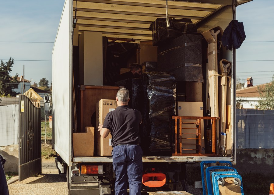Movers loading a truck in Kansas City, Missouri