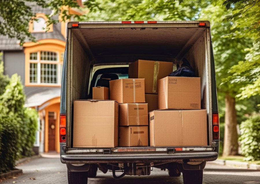 Movers loading a truck in Lincoln, Nebraska
