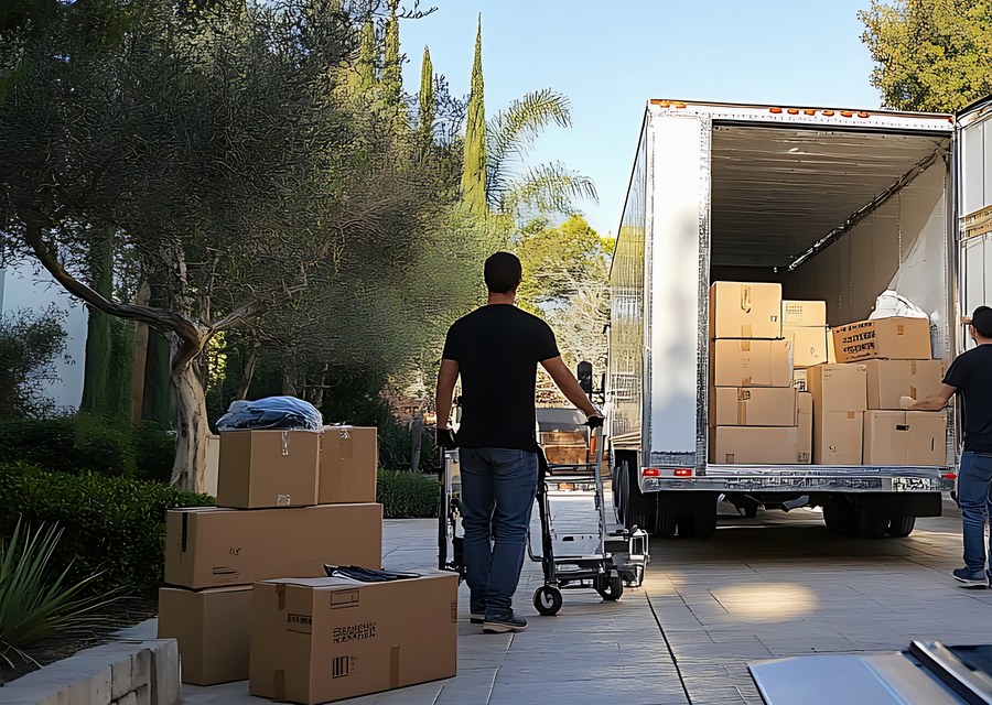 Movers loading a truck in Plymouth, Minnesota