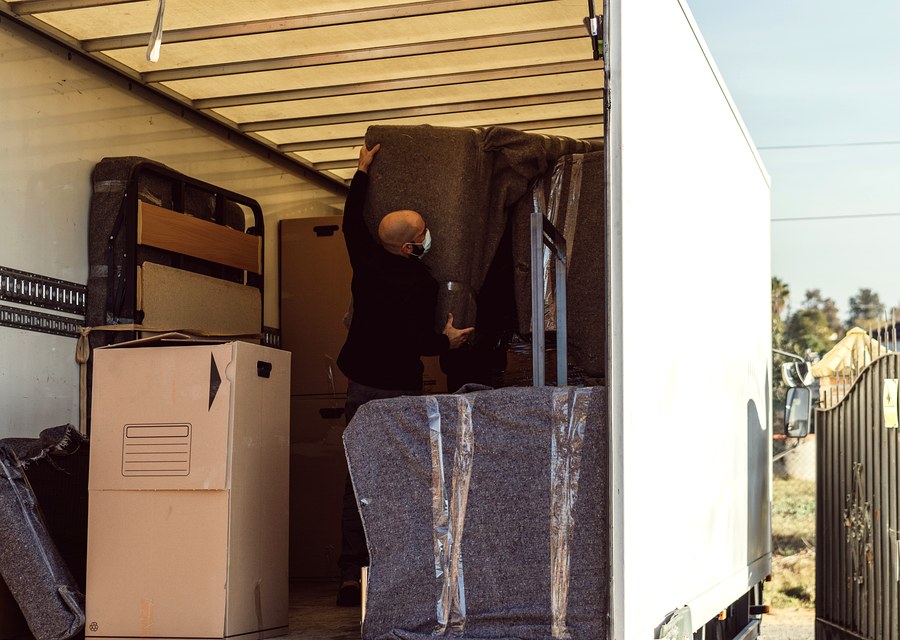 Movers loading a truck in Albuquerque, New Mexico