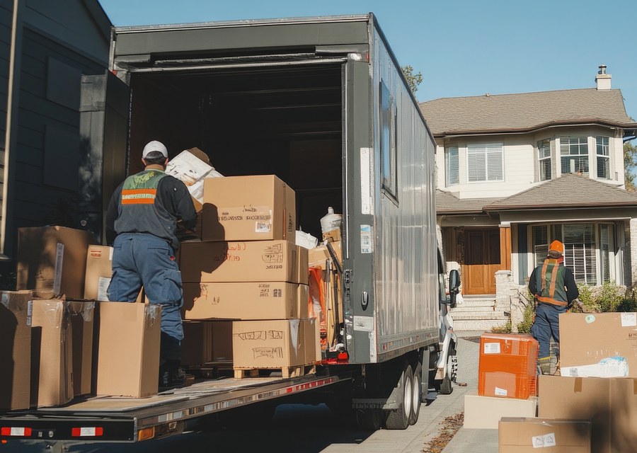 Movers loading a truck in Hephzibah, Georgia