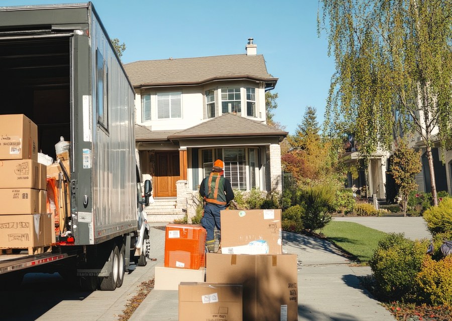 Movers loading a truck in Savannah, Georgia