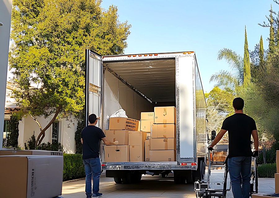Movers loading a truck in Mobile, Alabama