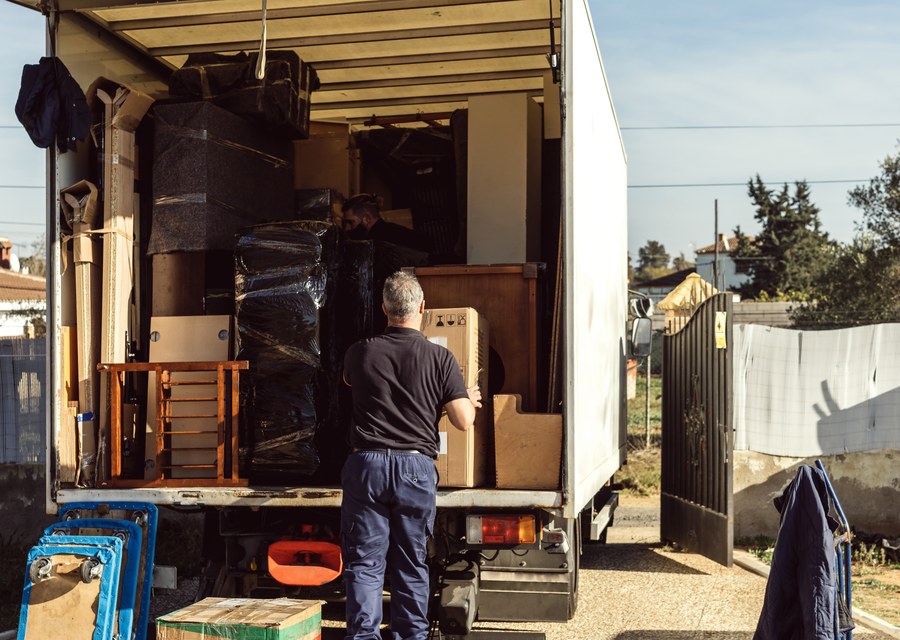 Movers loading a truck in Ludlow, Kentucky