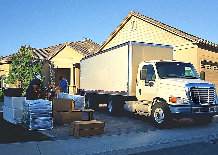 Movers loading a truck in Kansas City, Missouri