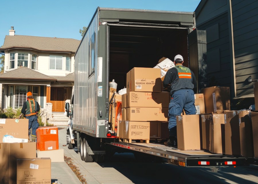 Movers loading a truck in Center Point, Alabama